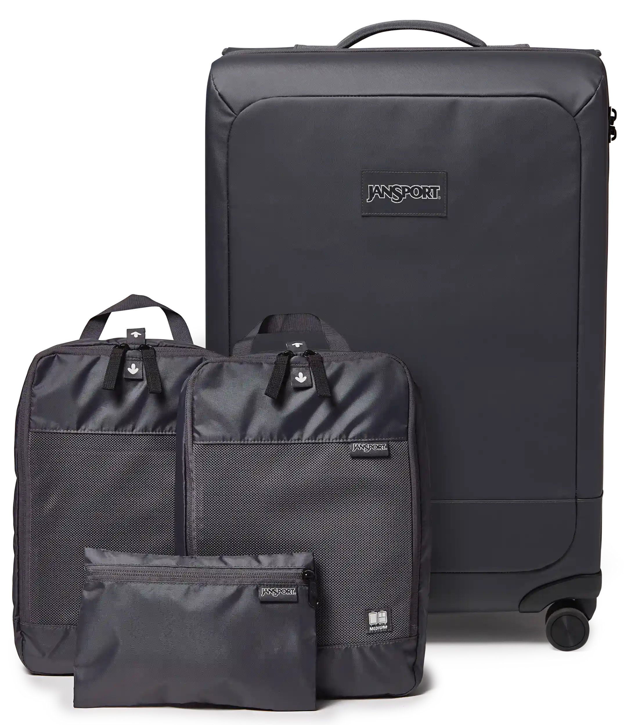 26" Checked Luggage Packing Cubes Smokey Grit Set